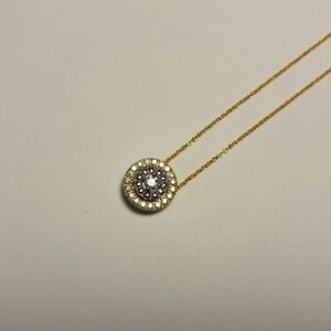 Roberto Coin Siena 18K Gold Small Dot Pave Diamond Pendant Necklace